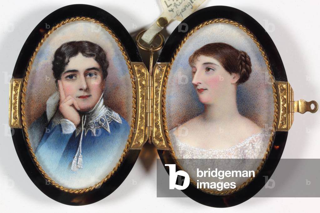 Lord Charles Bentinck and his first wife Georgiana Augusta Frederica Seymour (enamel)