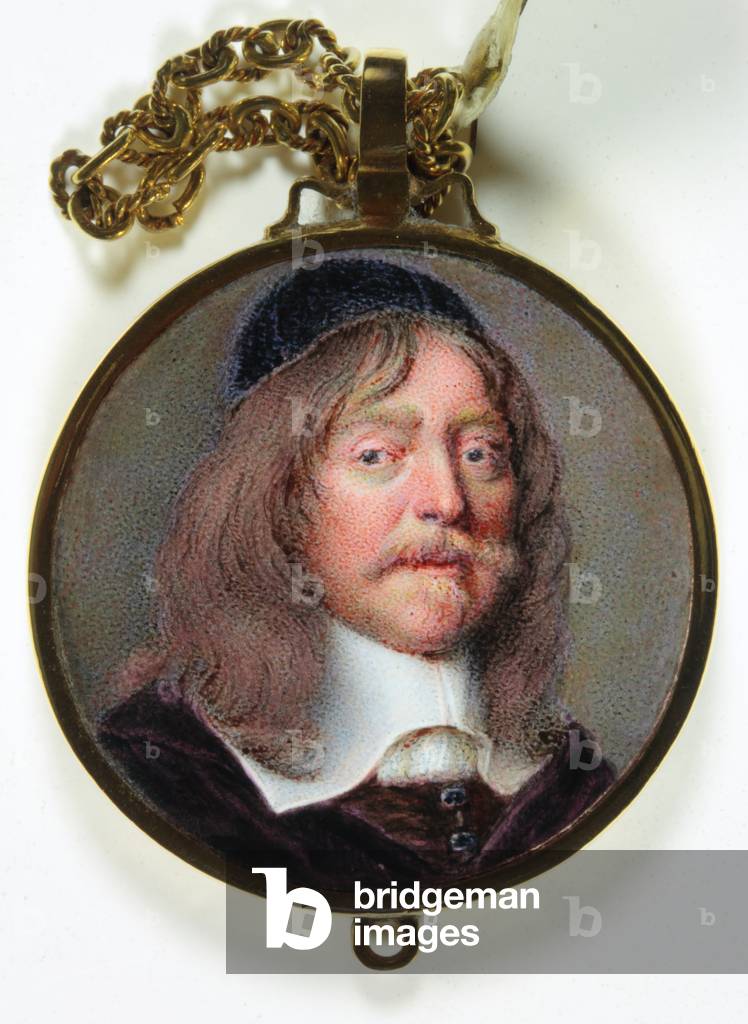 A gentleman wearing a black skull cap (enamel)