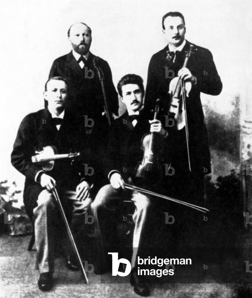 Bohemian quartet , 1901. Left to right: Karel Hoffmann, Hanus Wihan, Josef Suk I, Oskar Nedbal