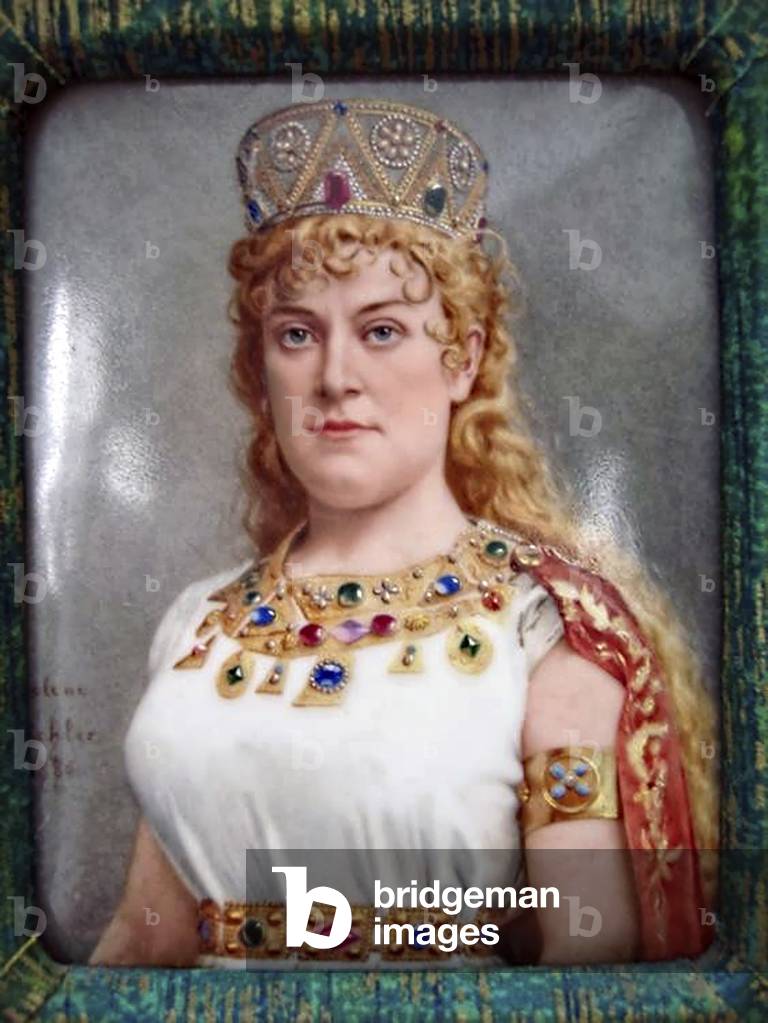 Therese Malten, German soprano, porcelain portrait, 1886