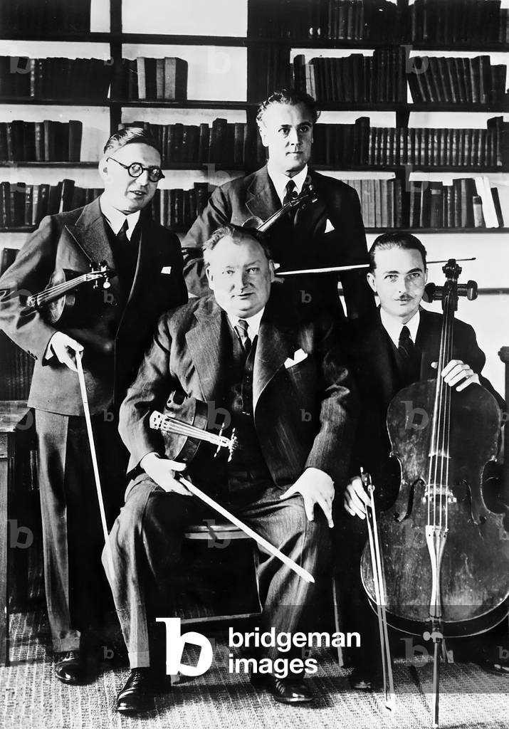 Prague Quartet, line-up l to r: Willibald Schweyda,  Ladislav Cerny,  Herbert Berger,  Ivan Vectomov, 1933 (b/w photo)