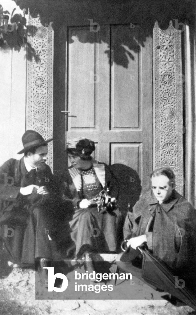 Zoltan Kodaly and Bela Bartok, Hungarian composers, with Kodaly's wife Emma