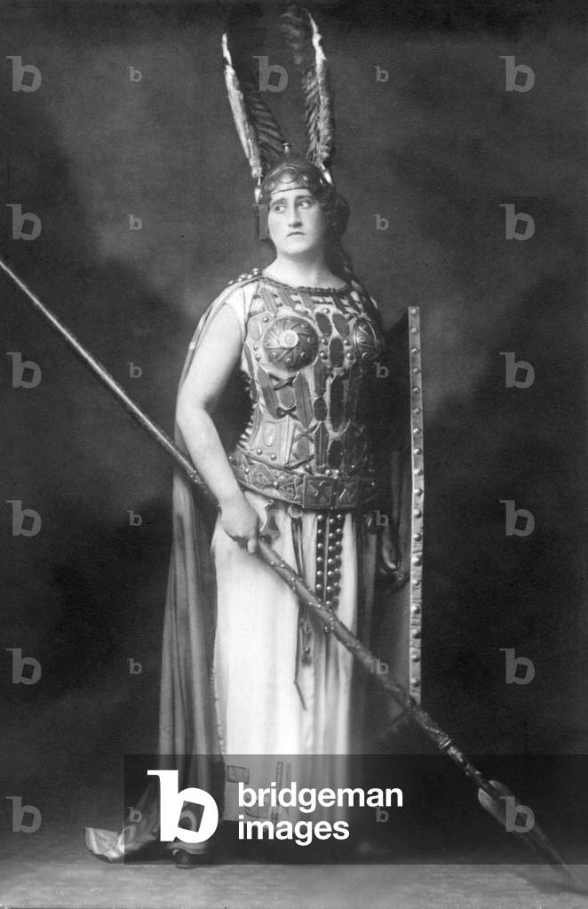 Melanie Kurt, Austrian soprano as Brunnhilde in The Valkyrie, opera by Richard Wagner