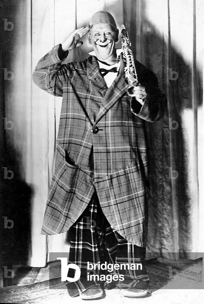 Grock (Adrien Wettach), Swiss musical clown (b/w photo)
