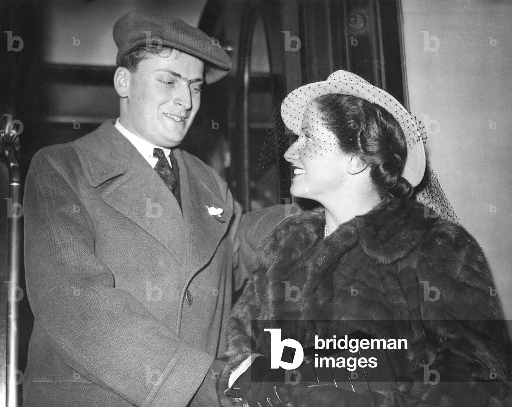 Yehudi Menuhin. Photographed with his fianceé, Nola Nicholas May, in 1938. American - Russian violinist descent 22nd April 1916 - 12th March, 1999.