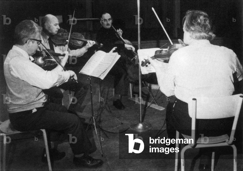 Vegh Quartet.  From l to r Sandor Vegh, Paul Szabo, Sandor Zoldy, George Janzer