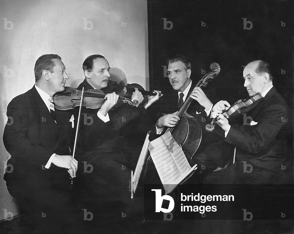 London Quartet, John Pennington,  Cecil Bonvalot, Warwick Evans, Laurent Halleux, c.1944 (b/w photo)