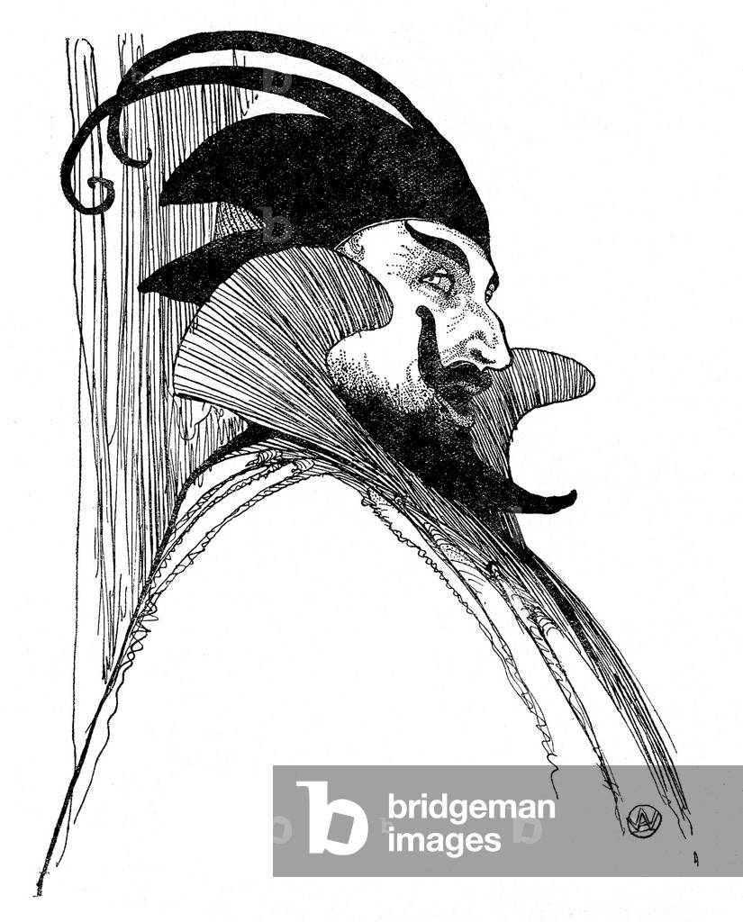 Norman Allin as Mephistopheles, 1923 illustration by Arthur Wragg (3 January 1903 - 17 August 1976)