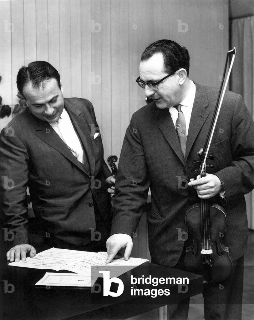 Henryk Szeryng, Polish violinist and Peter Rybar Austrian born Czech violinist