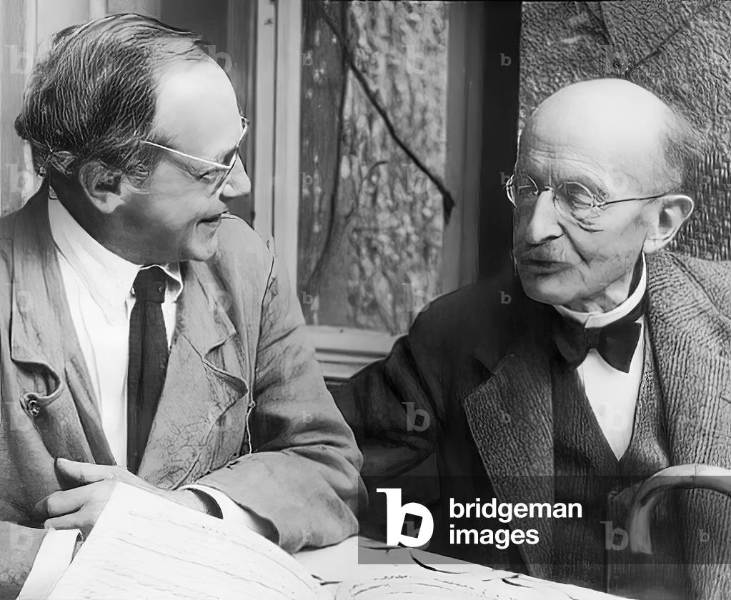 Karl Klingler & Max Planck,  German violinist & German physicist, 1944 (b/w photo)