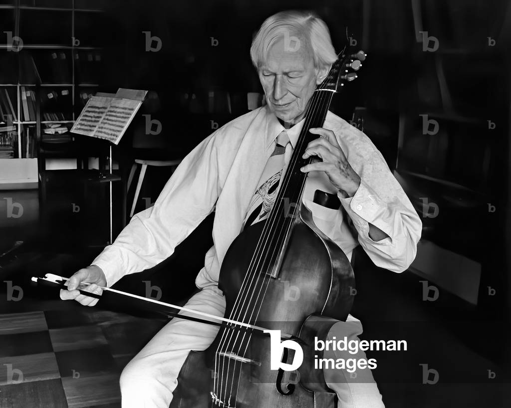August Wenzinger, Swiss viola da gamba player, cellist & conductor (b/w photo)