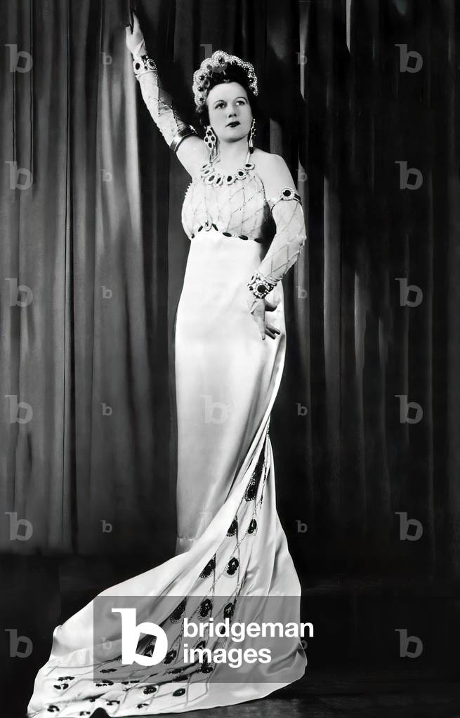 Marjorie Lawrence,  Australian soprano as Tosca, 1938 (b/w photo)