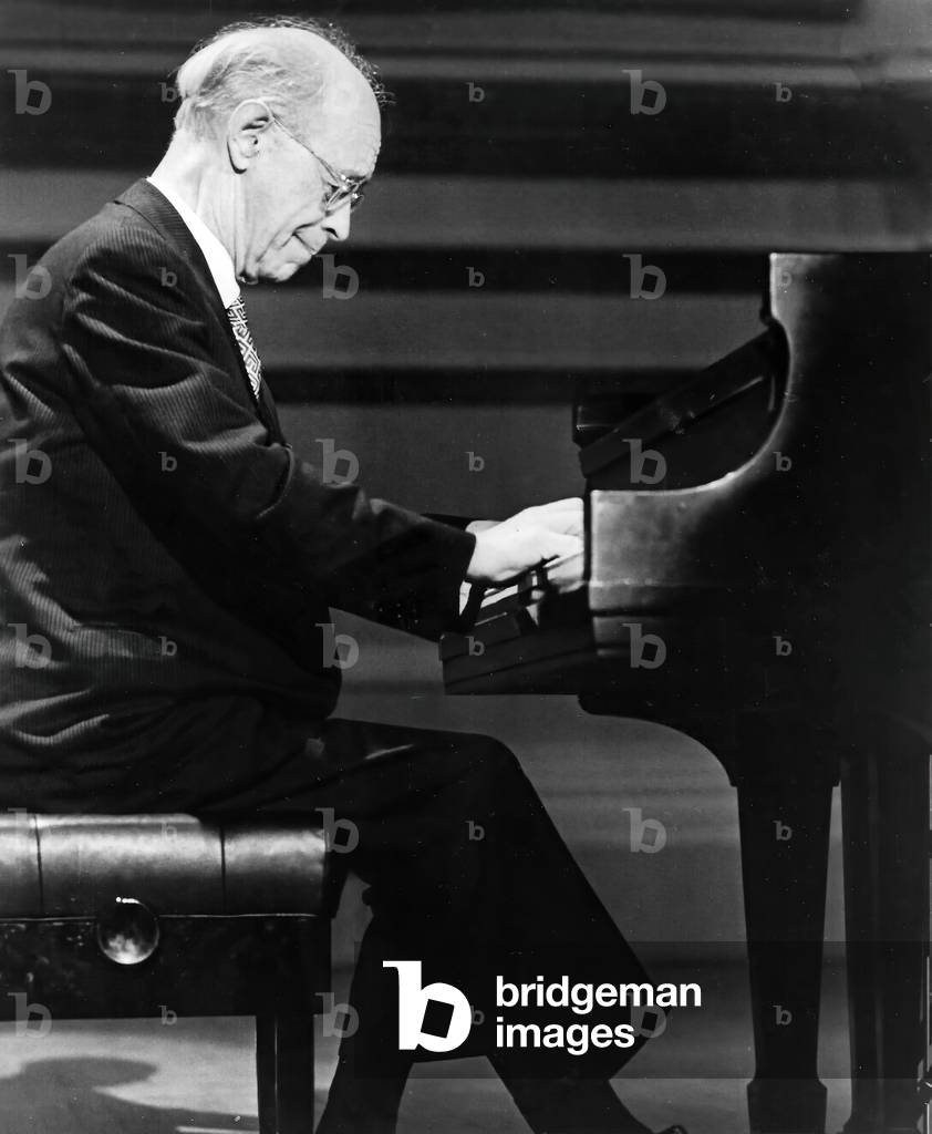 Rudolf Serkin, Czech-born Austrian pianist, 1970s (b/w photo)