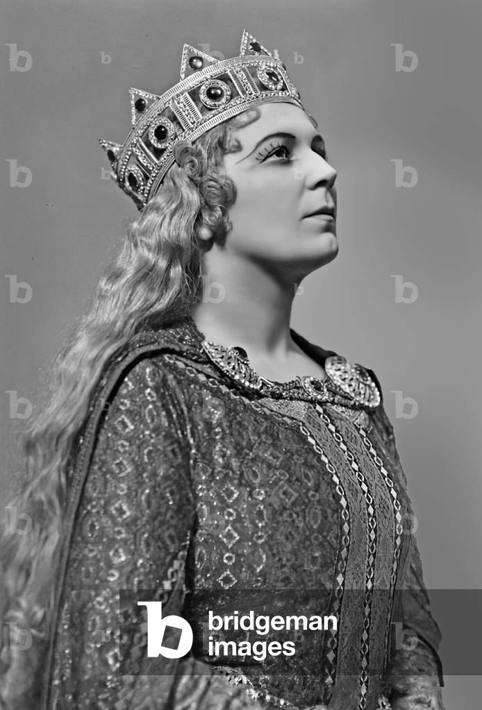 Elena Nicolai, Bulgarian mezzo-soprano, in Lohengrin (b/w photo)