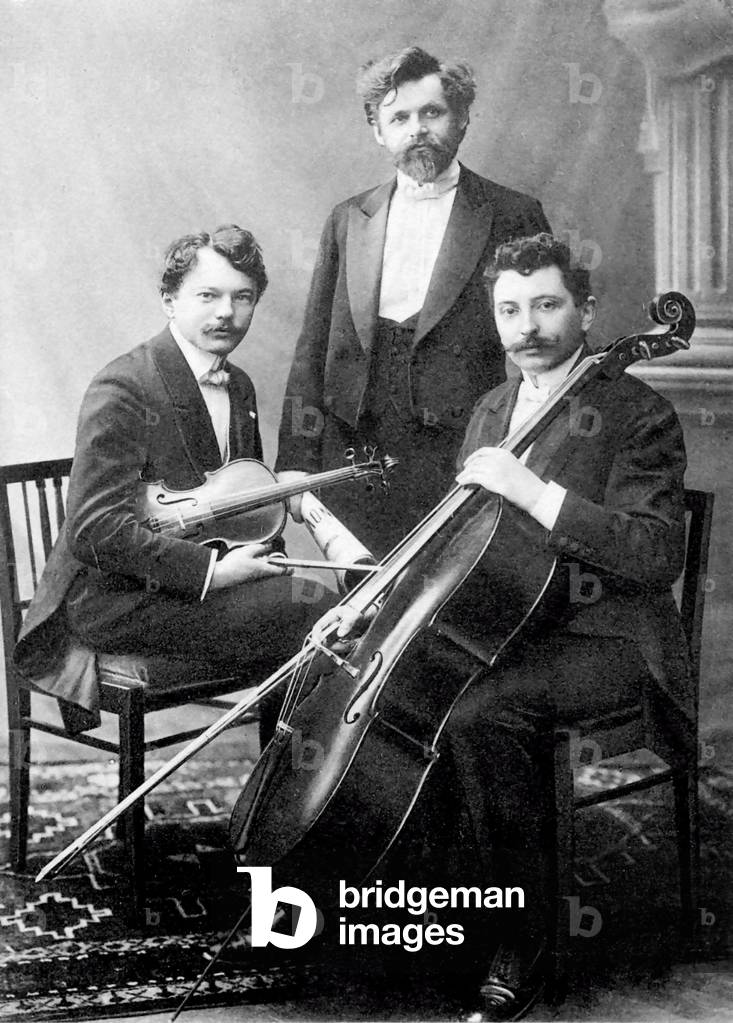 South Bohemian Trio, left to right, Vaclav Prusa, Batal Sebestik (b/w photo)