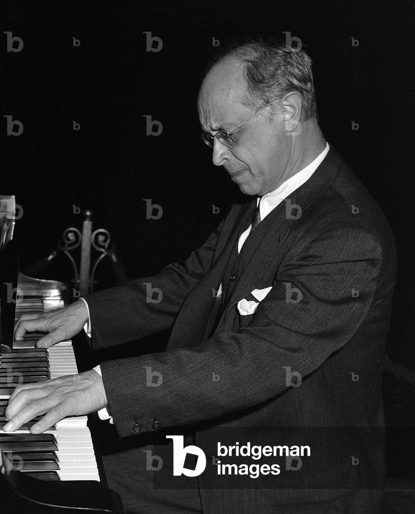 Rudolf Serkin, Czech-born Austrian pianist, 1962 (b/w photo)