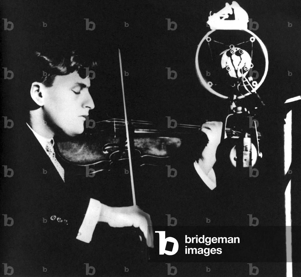 Yehudi Menuhin (22 April 1916 - 12 March 1999), American born violinist recording for HMV, 1930s
