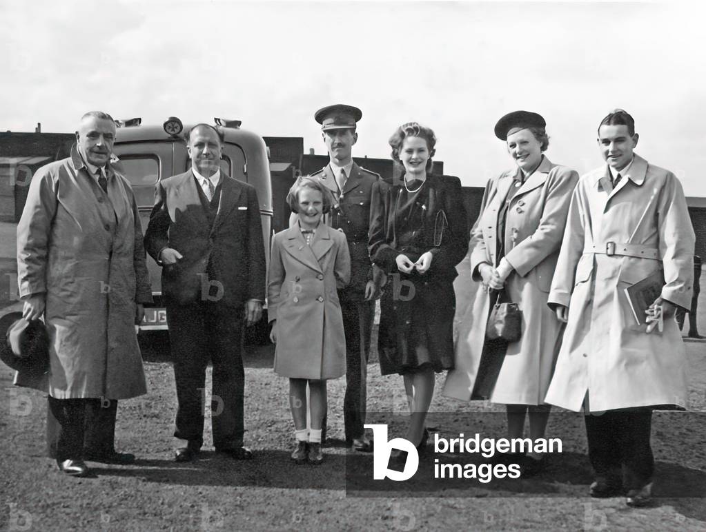 Walter Widdop,  English tenor,  second left,  in Halifax, 1944 (b/w photo)