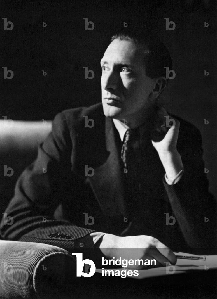 William Walton as a young man. Colourised photograph. English composer, 29 March 1902 - 8 March 1983.