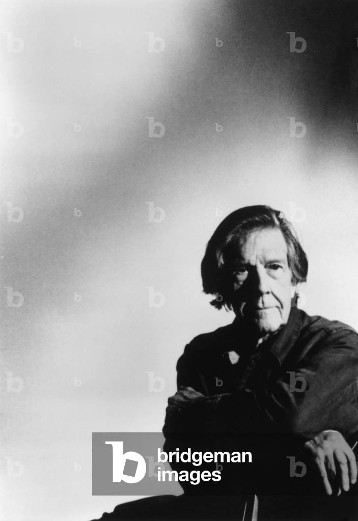 John Cage (1912-1992) American composer, poet and visual artist, here the end of the 1980s.