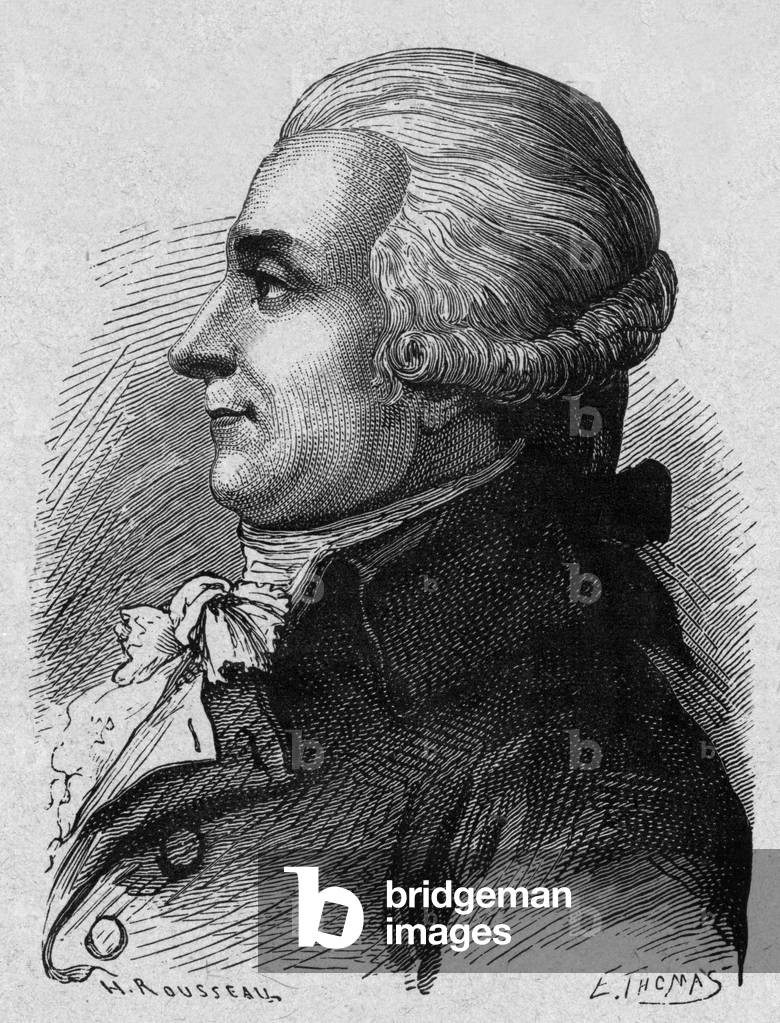 Louis Bernard Guyton de Morveau (1737-1816) french chemist and politician, engraving