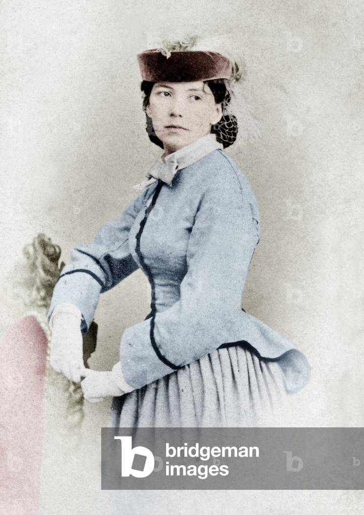 Eliza Emma Crouch known as Cora Pearl (?-1886) english opera singer, colourized document