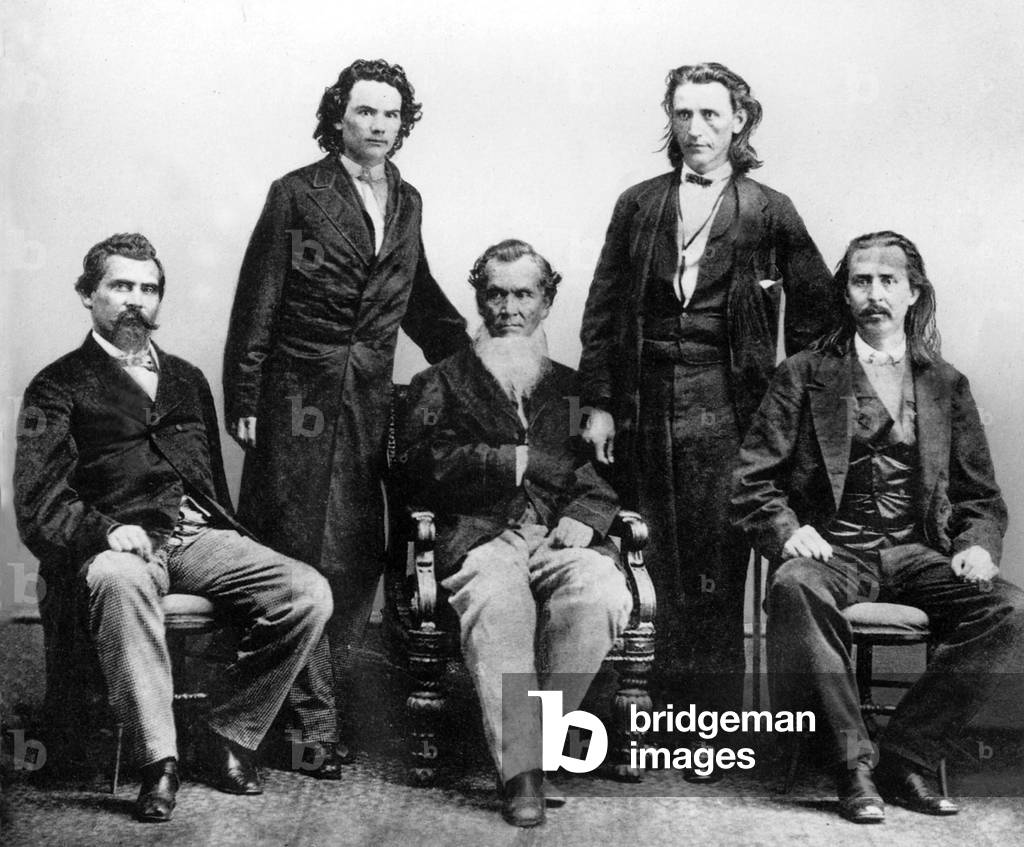 Cherokee Indians to negociate treaty with the USA, Washington, 1866 (b/w photo)