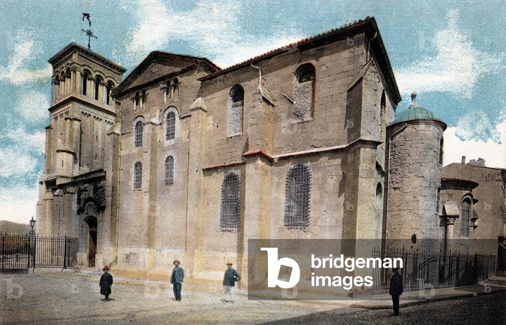 Saint-Apollinaire cathedral, Valence, 1907, Postcard