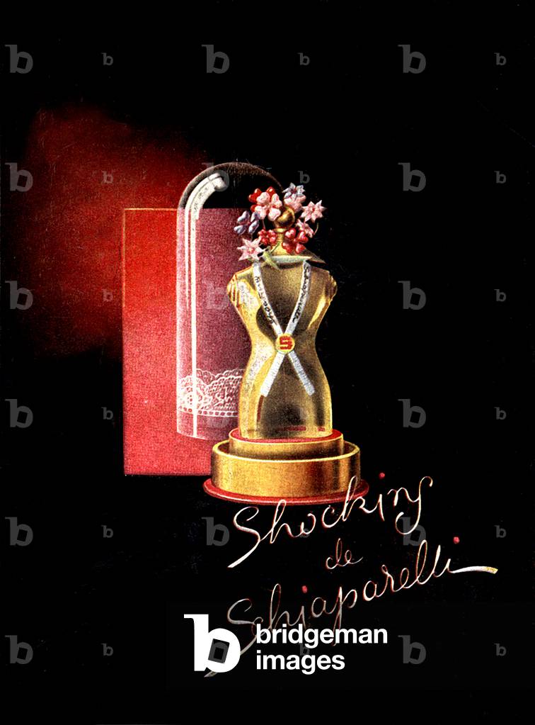 Advert for the perfume 'Shocking by Schiaparelli', 1943 (colour litho)