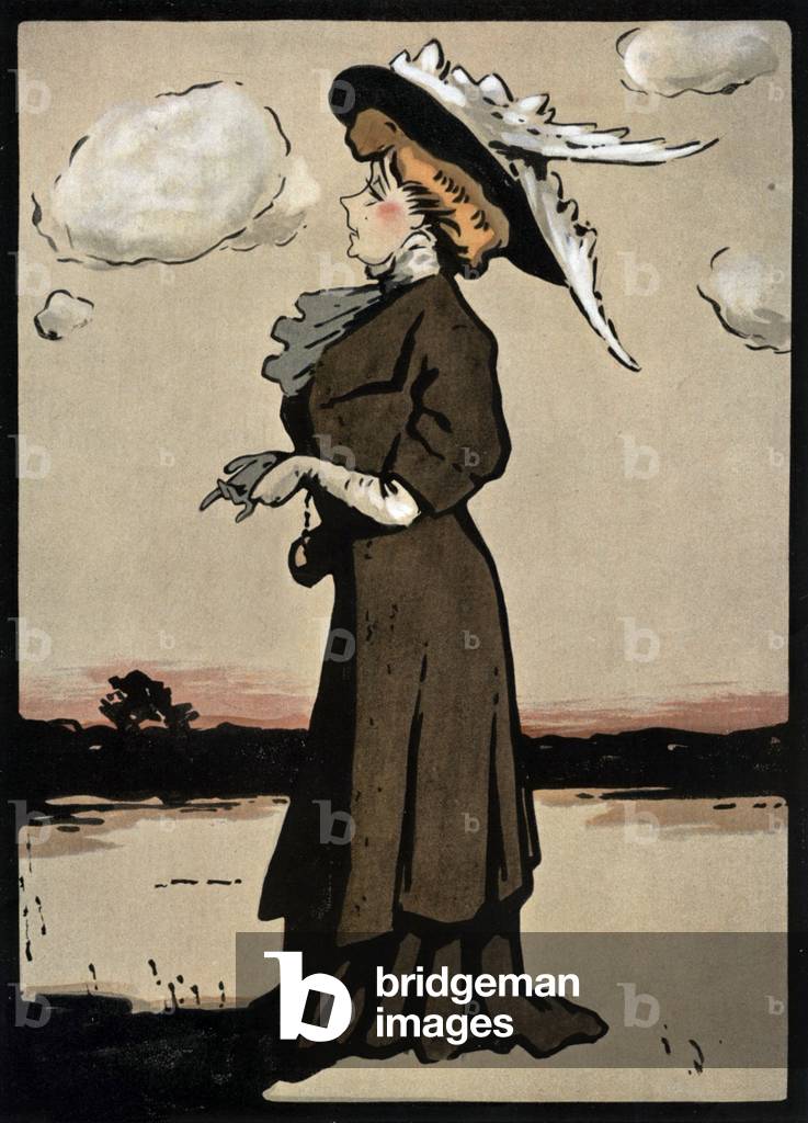 French comedian and singer Marcelle Lender, 1908 (drawing)