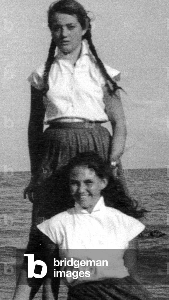 Claudia Cardinale with her sister, c.1953 (b/w photo)