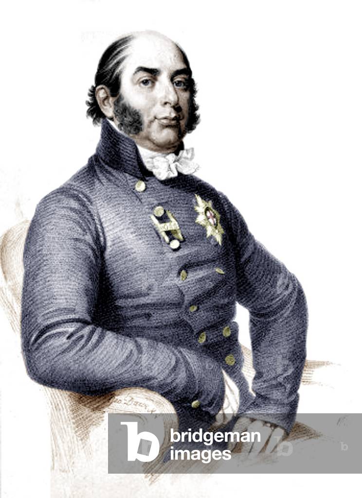 Duke Edward Augustus of Kent (1767-1820), the fourth son of GeorgeIII and father of queenVictoria, engraving colourized document