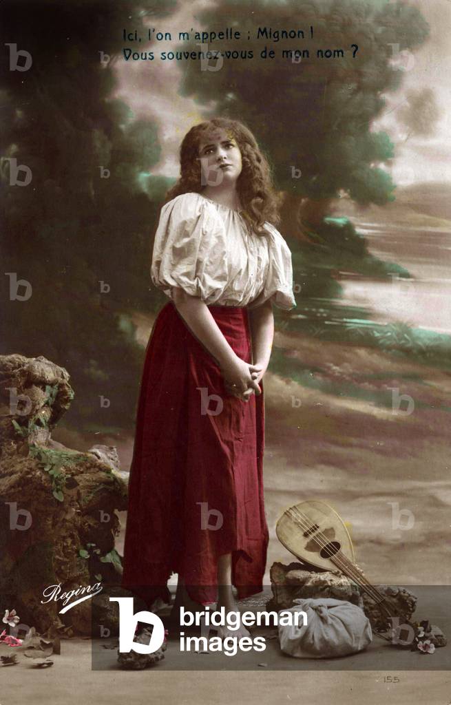 Young musician, french Postcard, c. 1910