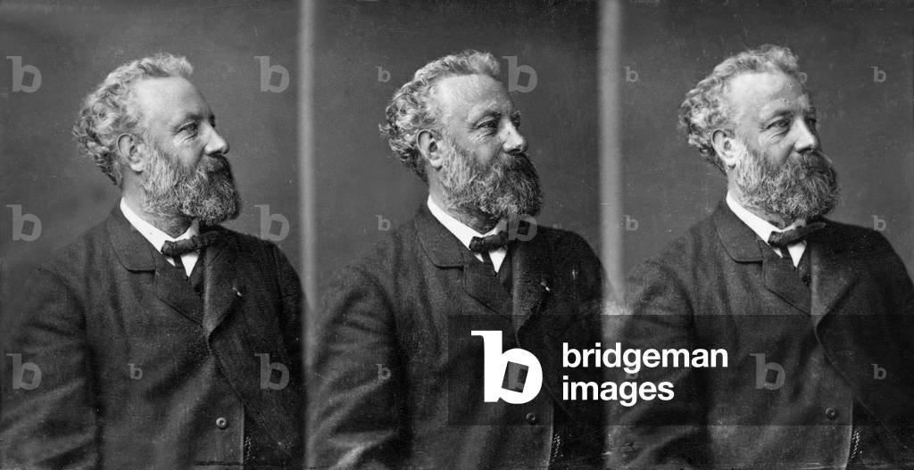 writer Jules Verne (1828-1905) in 1875