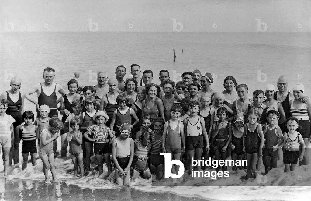 Freton family on holidays on the seaside, France, 1936