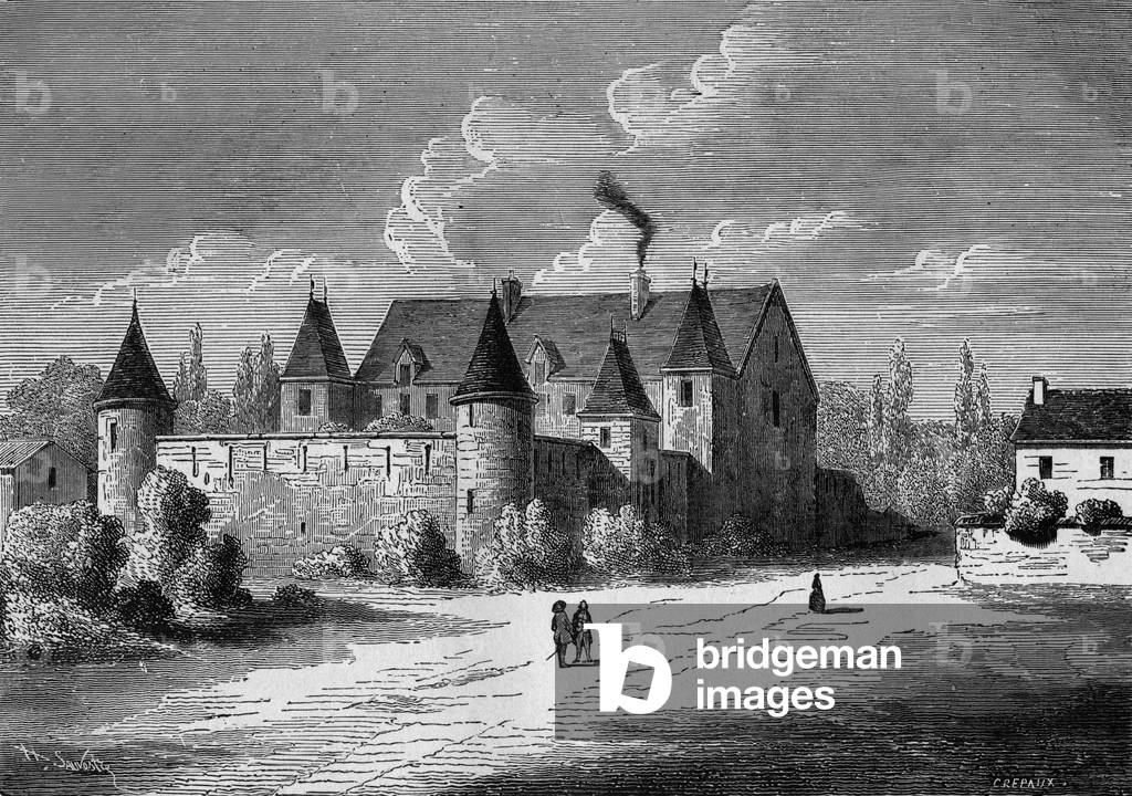 Former castle of Porcherons in Paris, gravure, 19e siecle