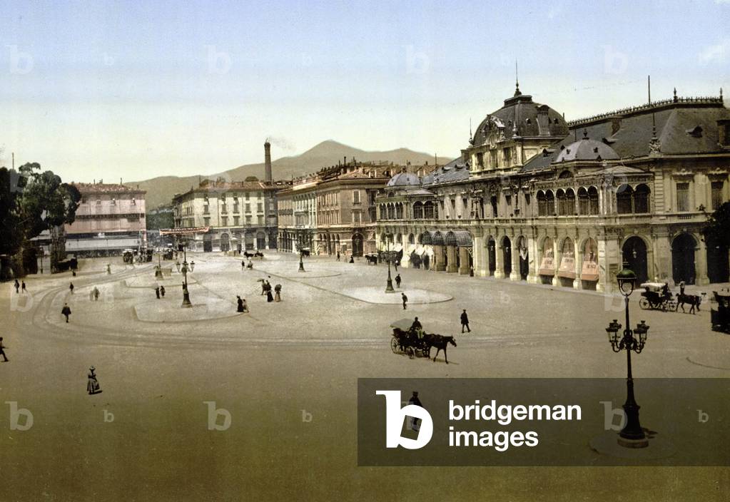 Nice, French Riviera, c. 1900: Place Massena