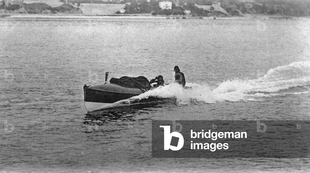 Race of motorboats in Monaco, Postcard, c. 1925