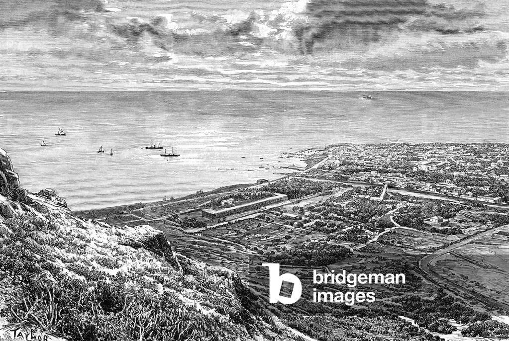 general view of Saint Denis (engraving)