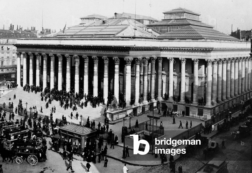 Paris Stock Exchange c. 1900 (b/w photo)