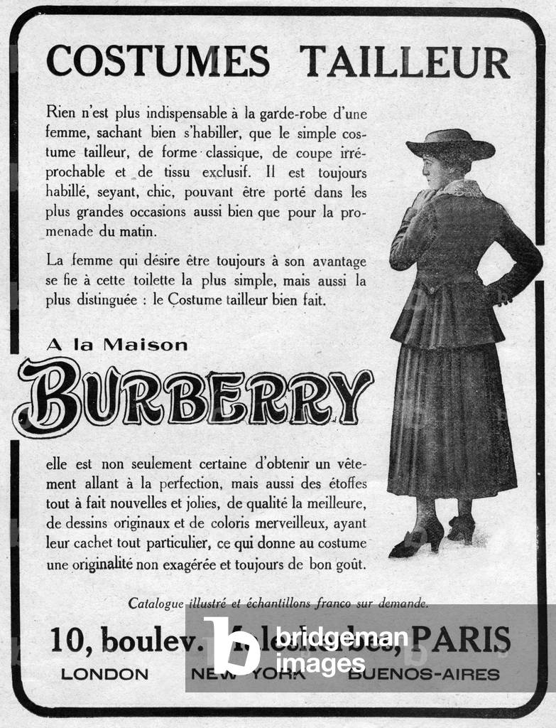 Advertisement for Burberry suit 1916, (print)
