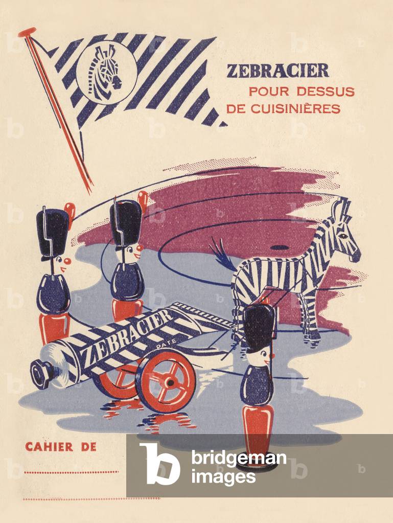 Advertising for Zebracier on a notebook cover, 1950s (illustration)