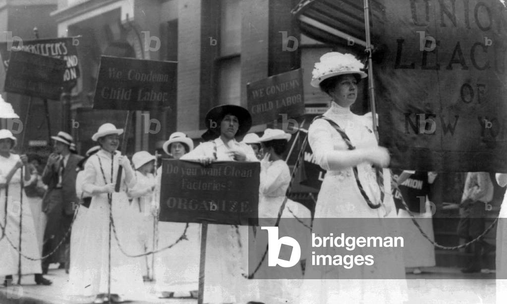 Margaret Hinchey at a Suffragist Demonstration, New York, February 1914 (b/w photo)