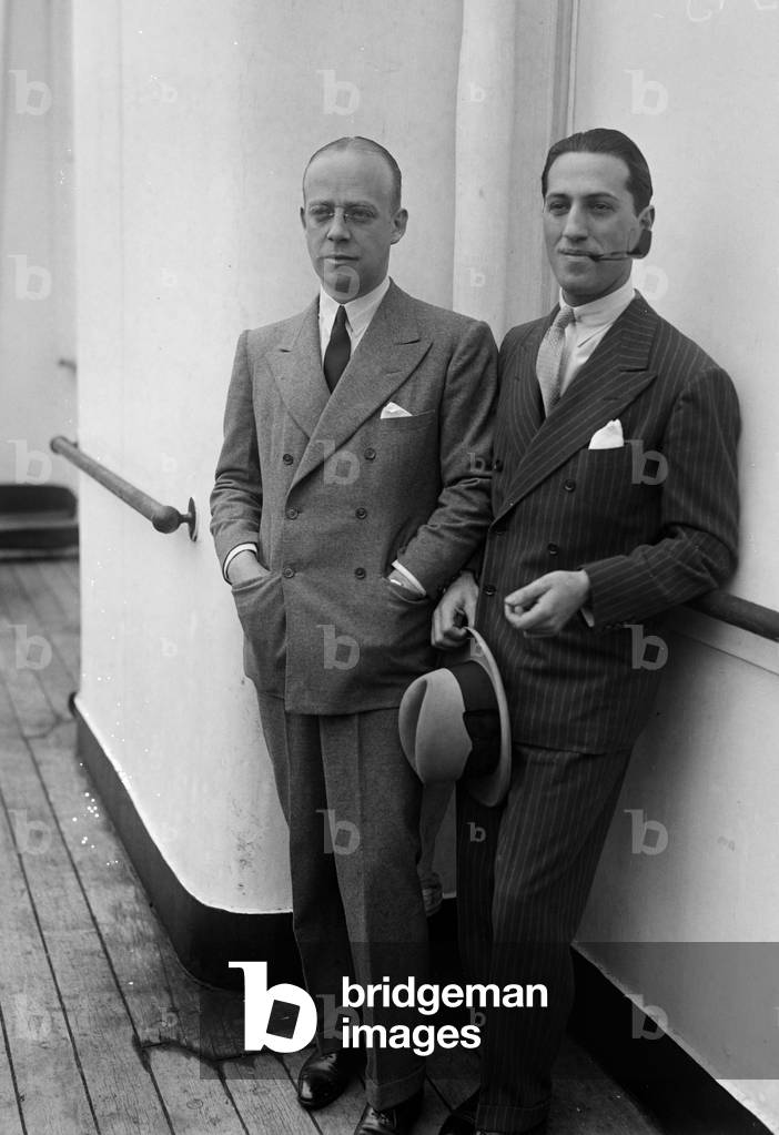 Producer Alex Aaron and composer George Gerwshwin aboard a liner c. 1930