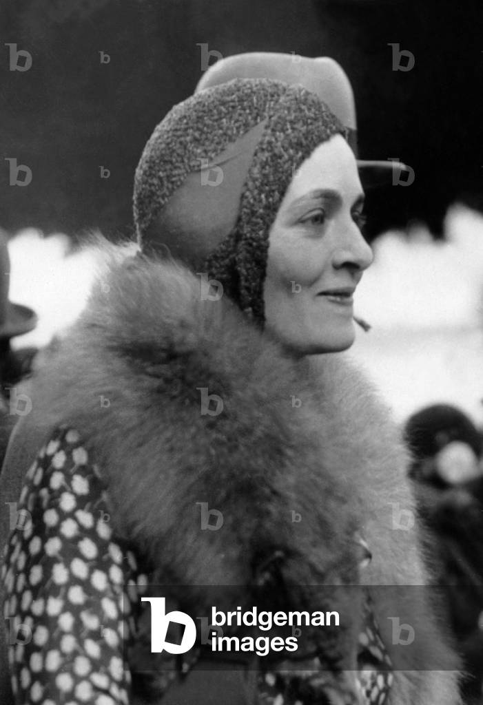Mrs Ravel at the Polo of Paris, May 14, 1931 (b/w photo)