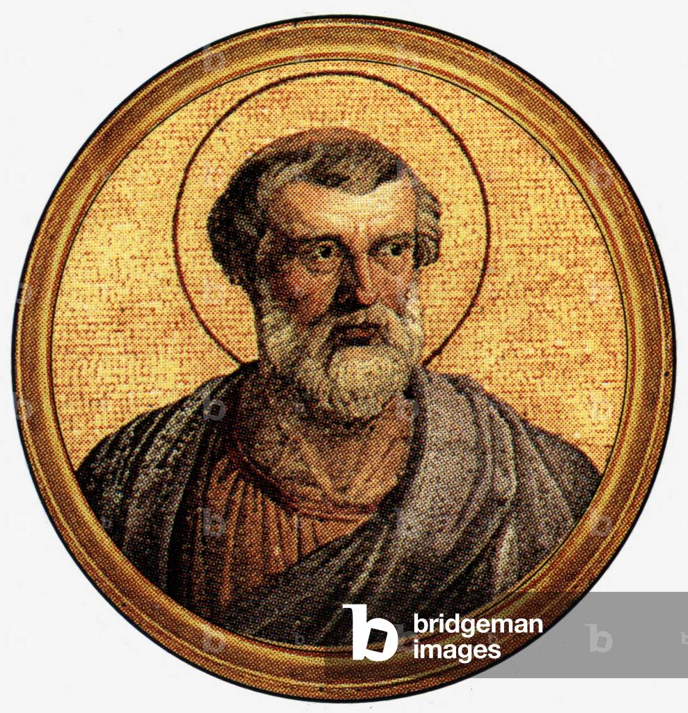 Pope Anterus, pope in 235-236, after a medalion of the Basilica of Saint Paul Outside the Walls (-Rome)