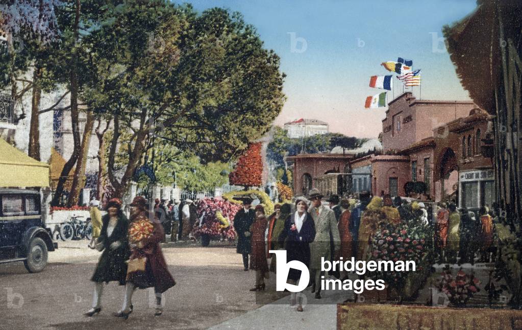 The casino terrace from pine forest in Juan les Pins (French Riviera), Postcard, 20's