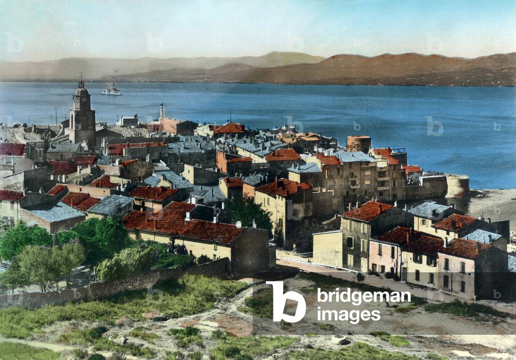 Saint Tropez, France: the village and the bay, Postcard, 1951