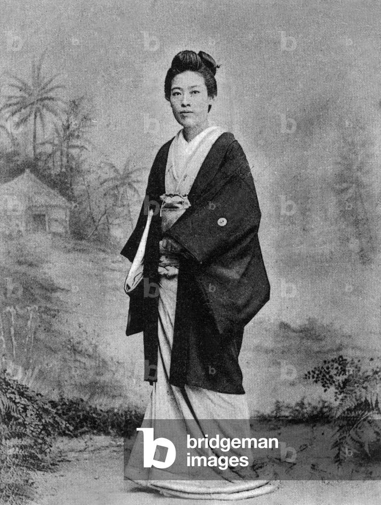 Japanese woman in Singapore, c. 1900 (b/w photo)