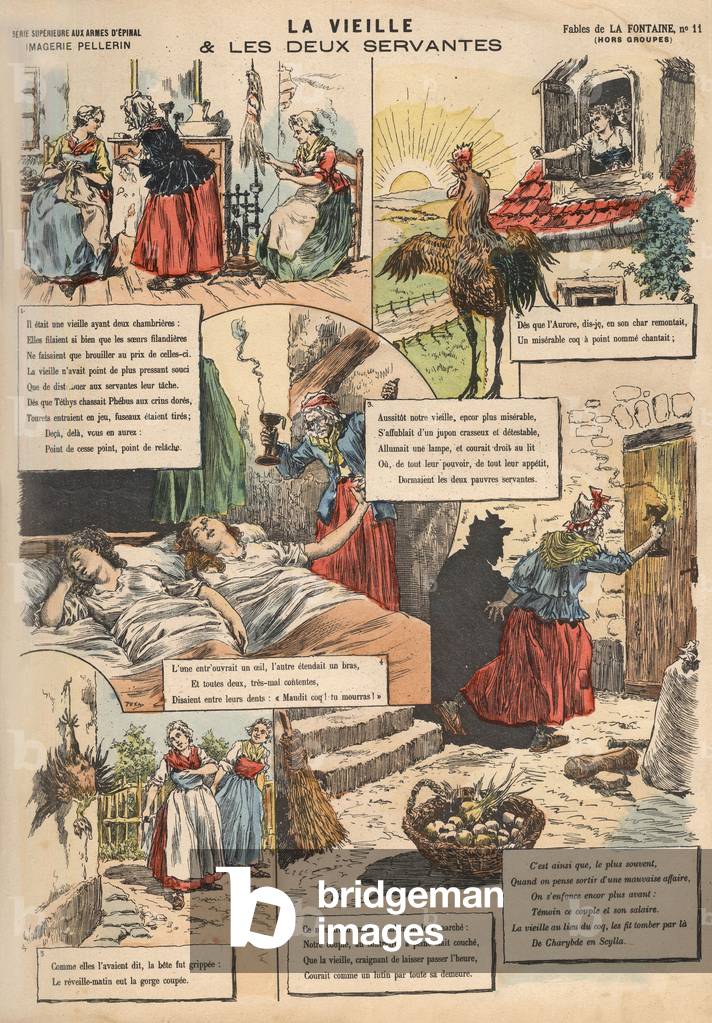 The Old Woman and her two servants, c. 1890 (engraving)
